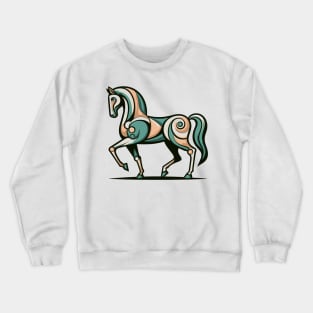 Horse illustration. Illustration of a horse in cubism style Crewneck Sweatshirt